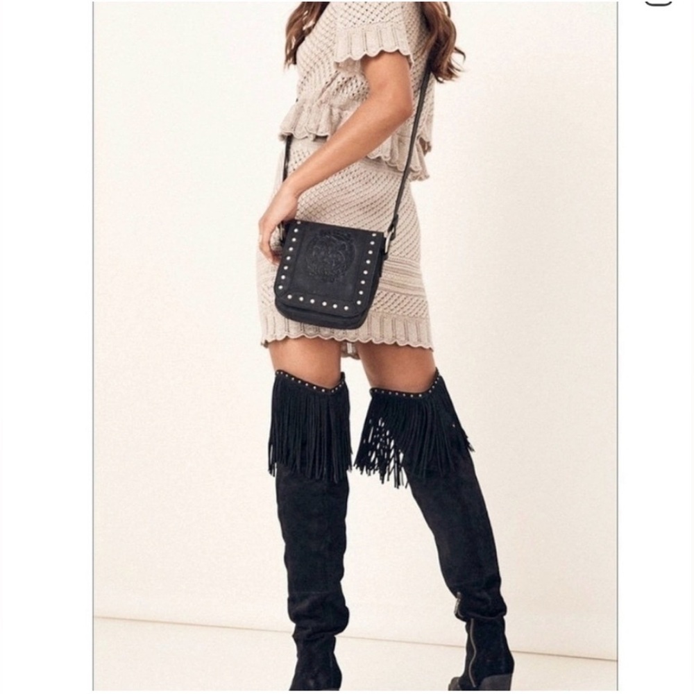 🦋SPELL Black Leather Savannah Bag